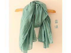 工厂直销秋冬新品 纯麻百搭复古简约森女原创女式棉麻围巾披肩图2