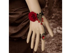 时尚DIY欧美外贸蕾丝花朵复古手链戒指套装新娘小饰品图2