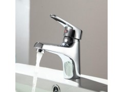 水暖洁具 全铜单孔冷热水龙头 双联式脸盆龙头 立式混水龙头批发图3