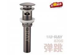 厂家直销批发全铜防堵面盆下水器弹跳有溢水孔厚镀层棕古铜下水器图2