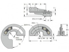 隐藏式滑动90度R6碳钢铰链 2NH-R609-FZ图2