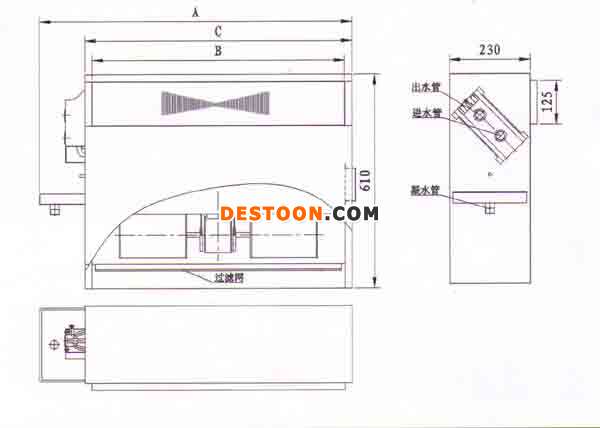 立式暗装风机盘管结构尺寸图