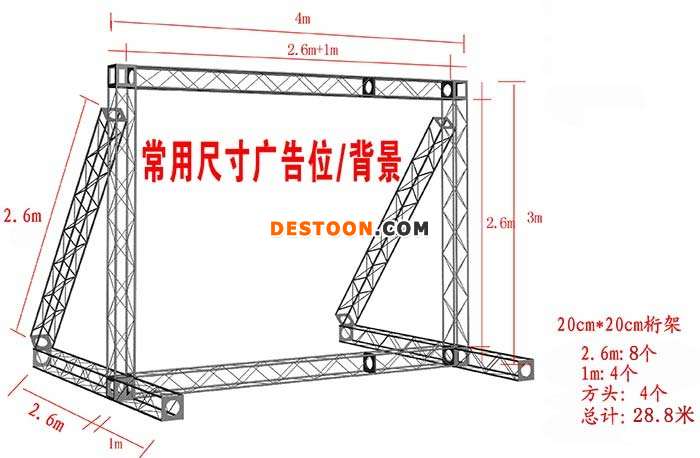 镀锌方管桁架广告位展示图