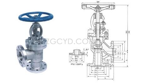 角式截止阀示意图